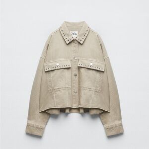 Zara piercing cropped over shirt